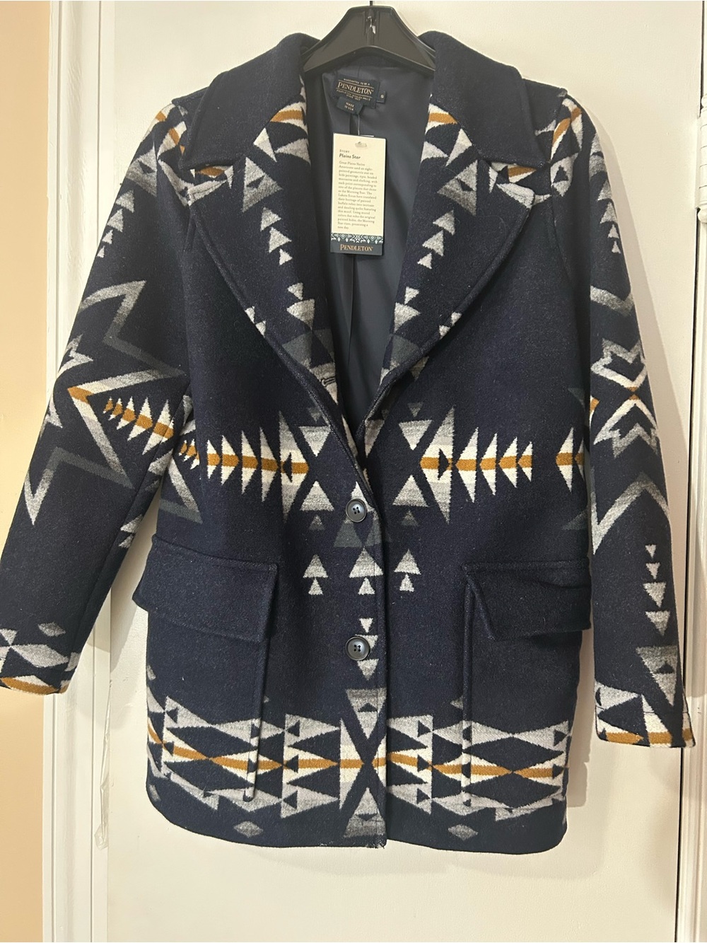 Pendleton Plains Star Wool Coat Jacket NWT Made in USA Size Small